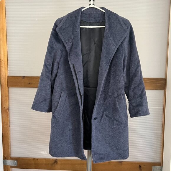 VTG Donovans Baby Llama & Wool 3/4 Length Winter Coat Blue/Purple Sz 12‎ - Picture 10 of 16